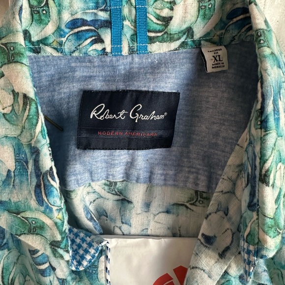 Robert Graham Modern Americana Fuller Tailored linen Blend Fit X-Large Shirt - Picture 3 of 6